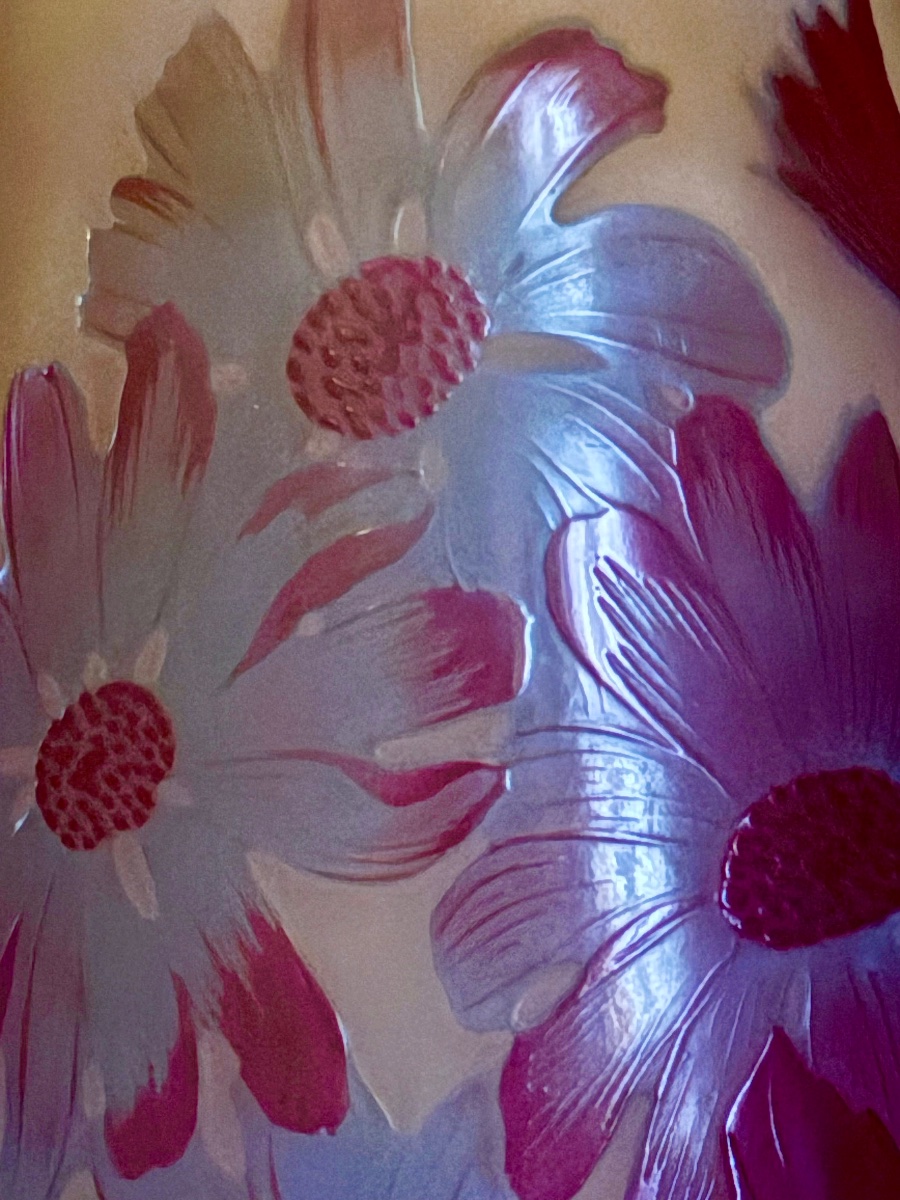 Émile GALLÉ vase a décor de Marguerittes -photo-2