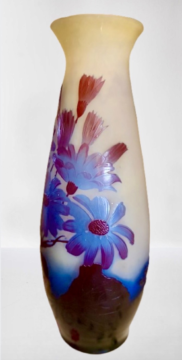 Émile GALLÉ vase a décor de Marguerittes 