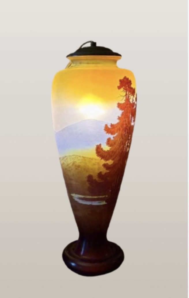 "blue Vosges Line" Vase Gallé -photo-2