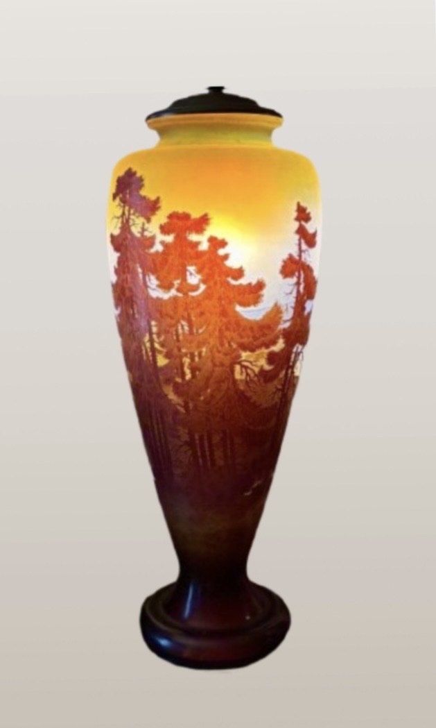 "blue Vosges Line" Vase Gallé -photo-4
