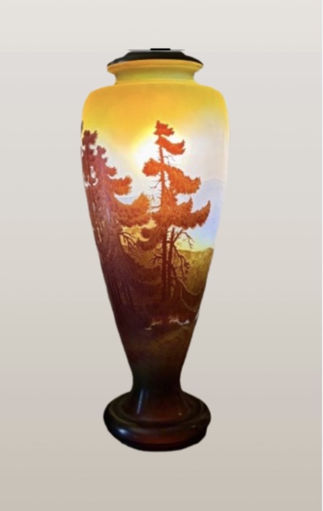"blue Vosges Line" Vase Gallé -photo-1