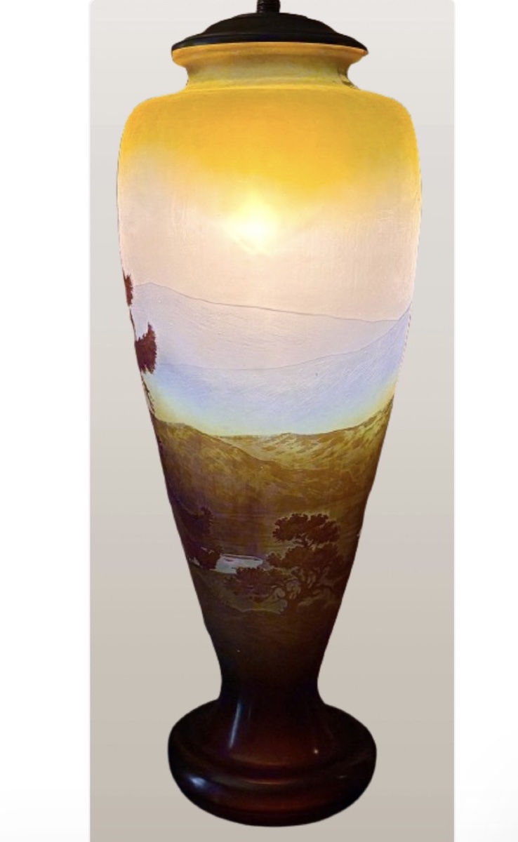 "blue Vosges Line" Vase Gallé -photo-6