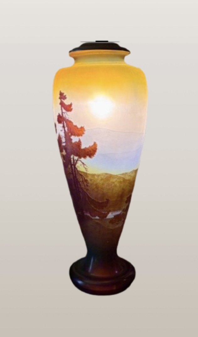 "blue Vosges Line" Vase Gallé -photo-8