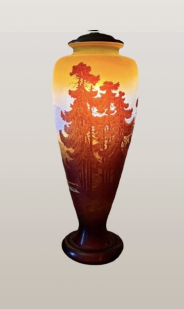 "blue Vosges Line" Vase Gallé 