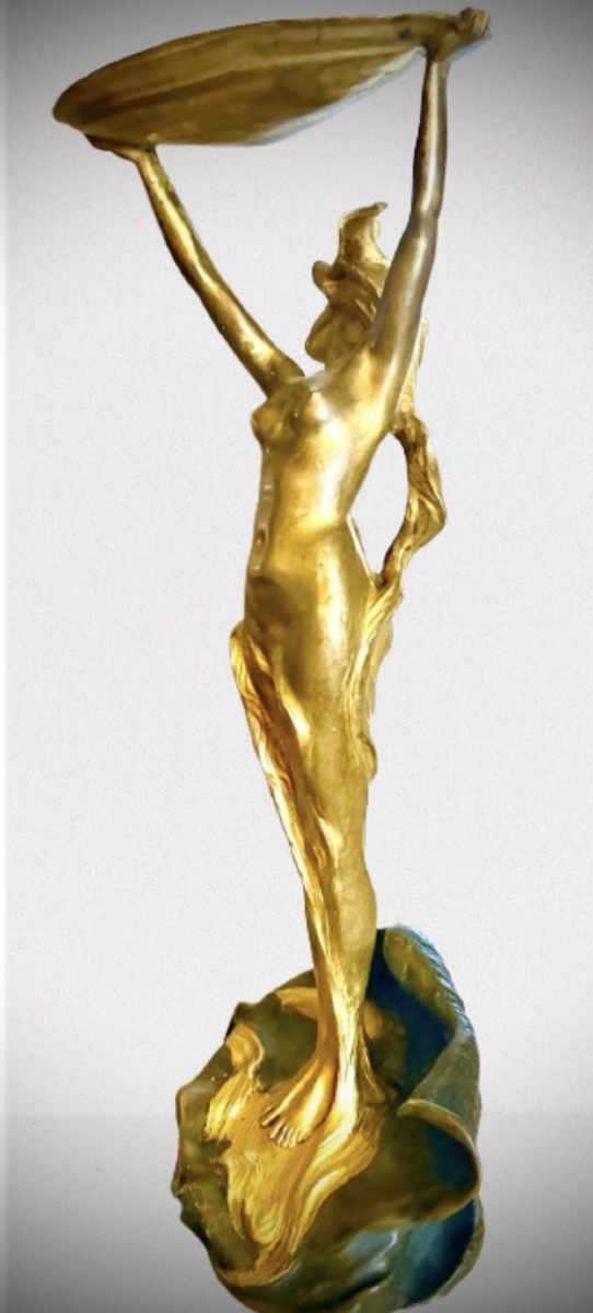 Art Nouveau-period Bronze Figure Of A Woman From Louchet -photo-1