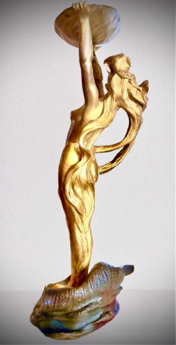Art Nouveau-period Bronze Figure Of A Woman From Louchet -photo-2