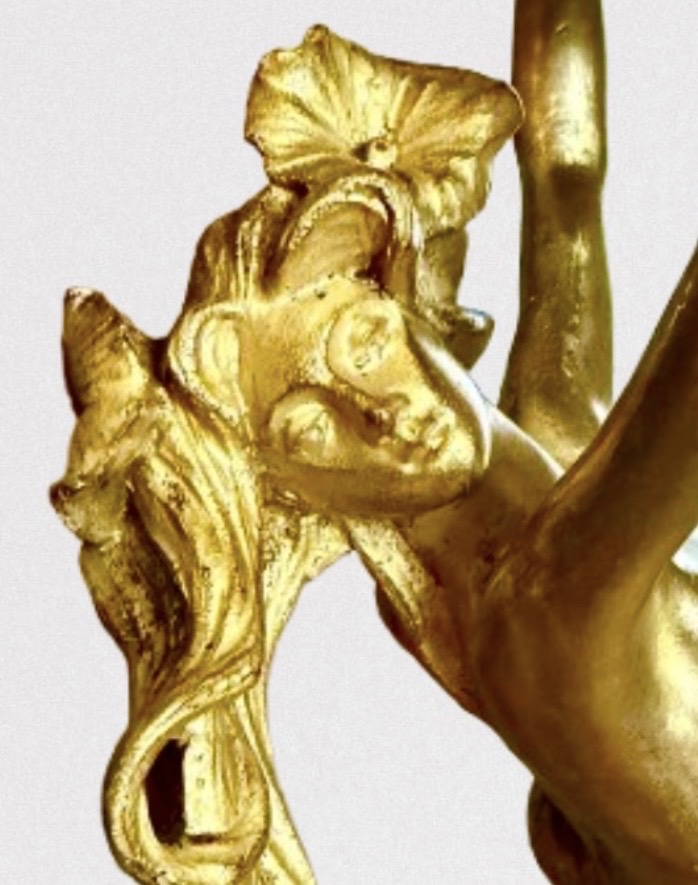 Art Nouveau-period Bronze Figure Of A Woman From Louchet 