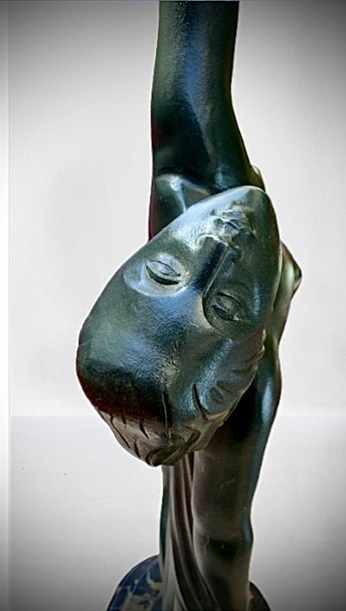 Phillips Art Deco Bronze Sculpture Of A Young Nude Woman With A Scarf -photo-2