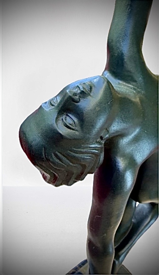 Phillips Art Deco Bronze Sculpture Of A Young Nude Woman With A Scarf -photo-3