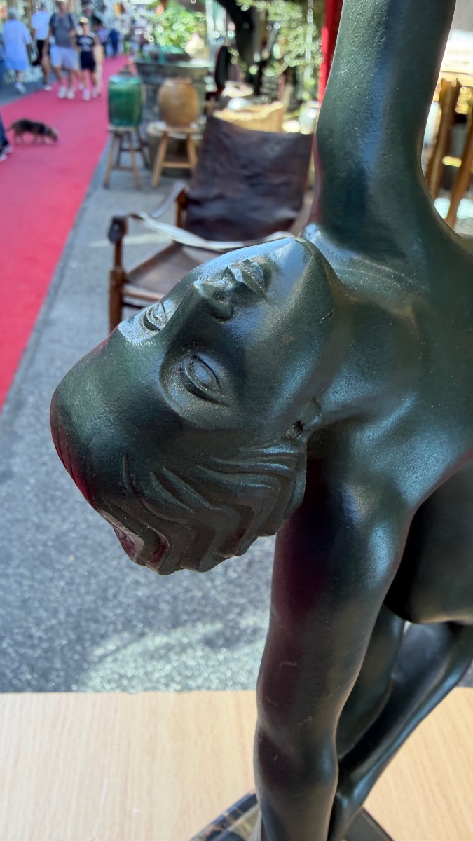 Phillips Art Deco Bronze Sculpture Of A Young Nude Woman With A Scarf -photo-4