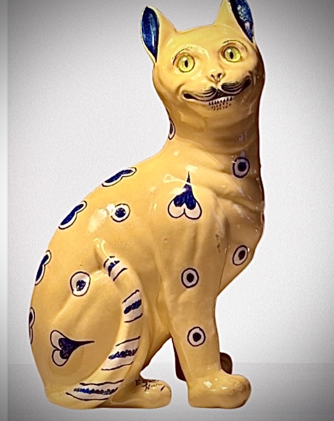 Émile Gallé chat a motif de coeur Art Nouveau 