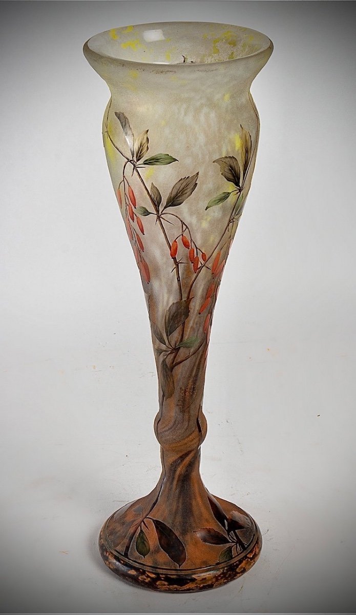 Daum Vase Enameled With Peppers-photo-3