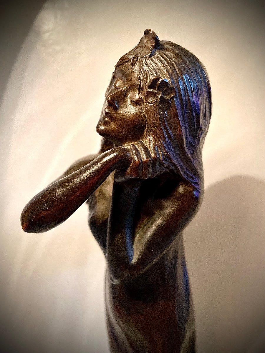 Bronze Art Nouveau By Raphael Charles Peyre 1872/1949 And Charles Louchet-photo-4