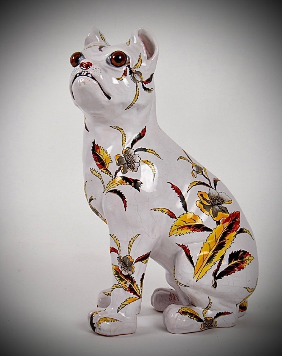 Ceramic Dog By Emile Gallé
