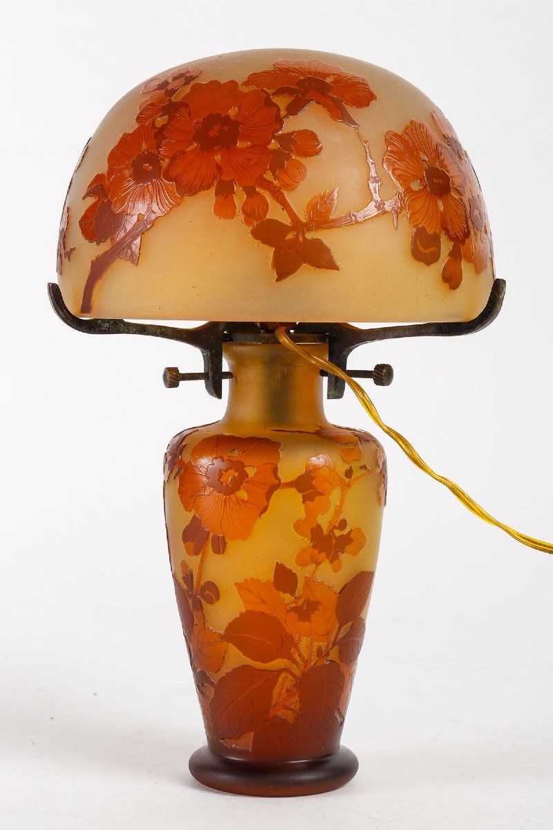 Emile Gallé Lamp Decorated With Apple Trees From Japan-photo-3