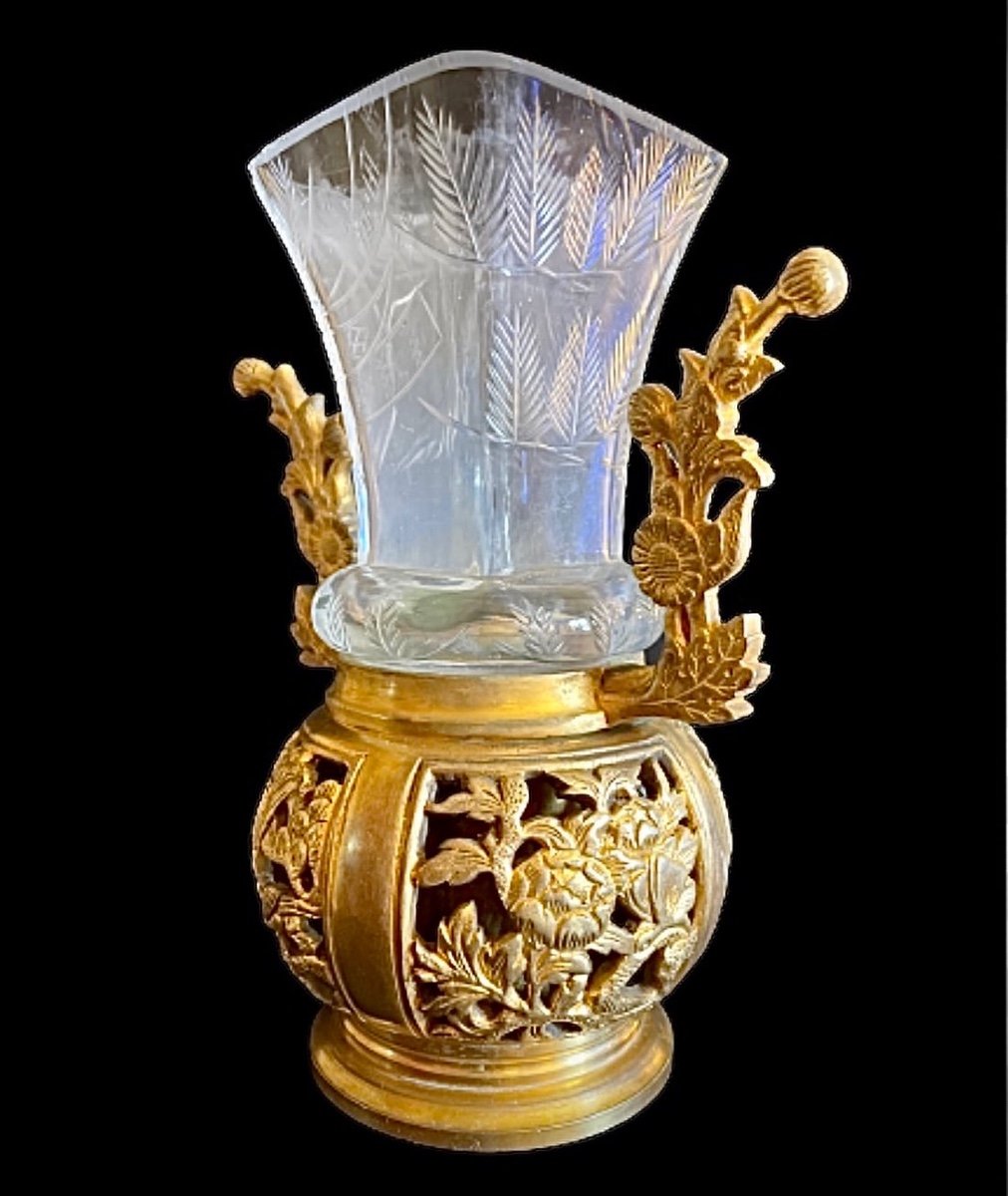 Vase De L Escalier De Cristal Et Baccarat Japonisant 