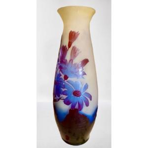 Émile GALLÉ vase a décor de Marguerittes 