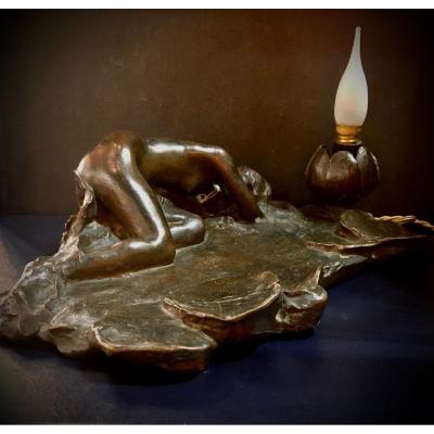 Ophelie Bronze Art Nouveau From Jeanne Itasse -broquet 