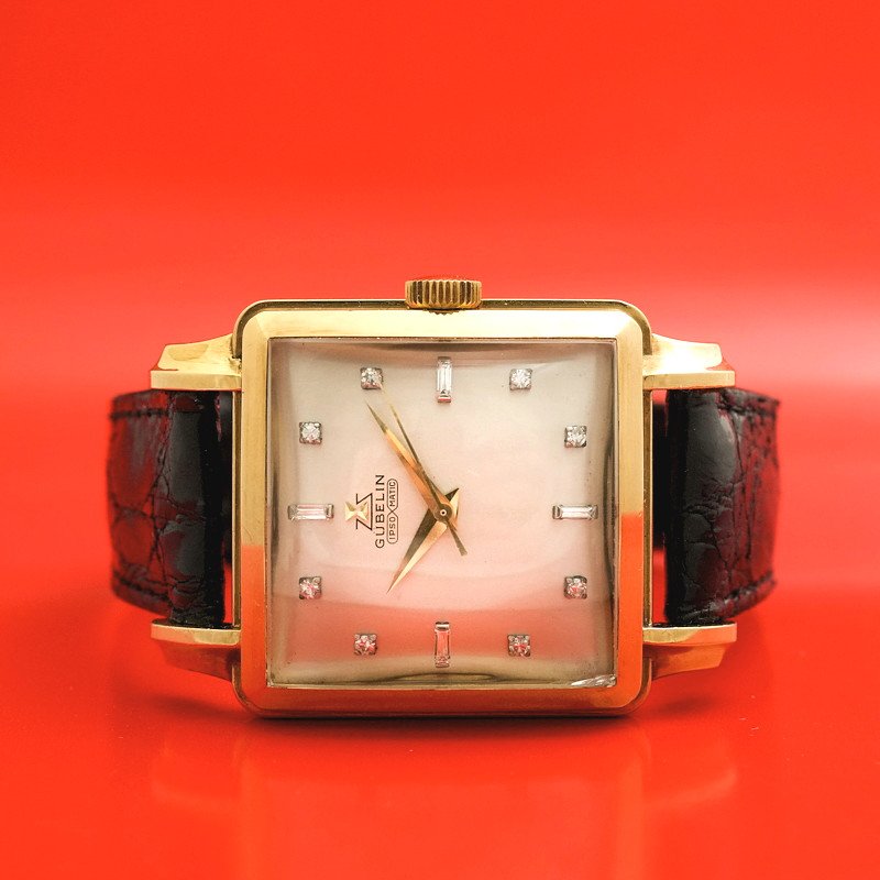 Vintage Gübelin Cioccolatone Ipso-matic 18kt Yellow Gold Watch -1954--photo-1