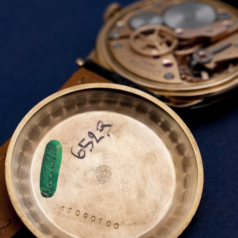 Vintage Omega Tresor 18kt Rose Gold "honeycomb Dial" Bracelet Watch -1952--photo-3