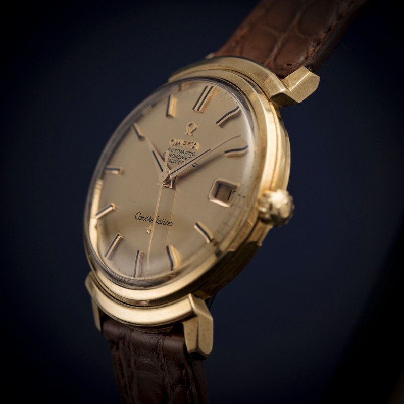 Montre Bracelet Vintage Omega Chronomètre Constellation Grand Luxe Or Jaune 18kts -1967--photo-2