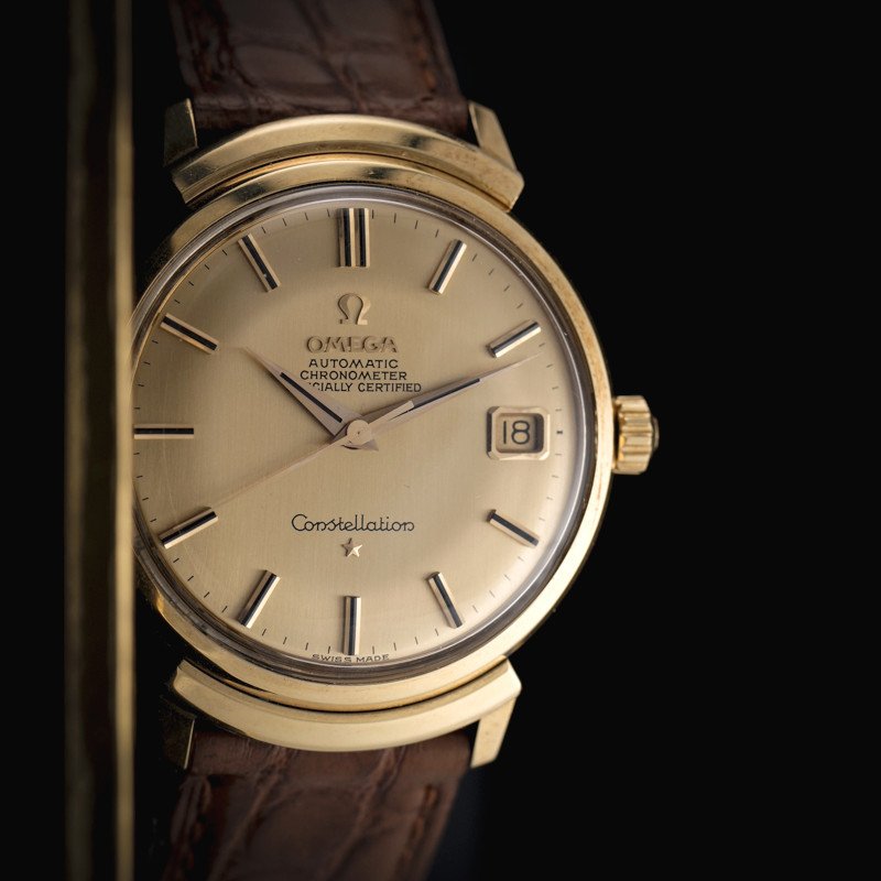 Montre Bracelet Vintage Omega Chronomètre Constellation Grand Luxe Or Jaune 18kts -1967--photo-4