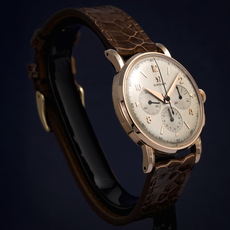 Chronographe Vintage Omega Or Rose 18kts Réf.2439 Cal.321 -1953--photo-4