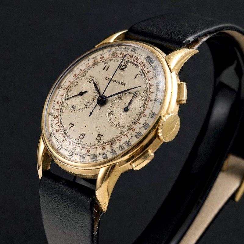 Longines Flyback Chronograph 13zn 18kt Yellow Gold -1948--photo-2
