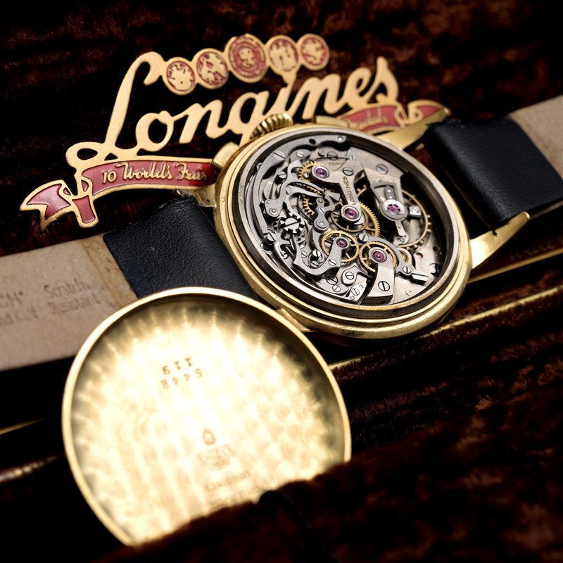 Longines Flyback Chronograph 13zn 18kt Yellow Gold -1948--photo-8