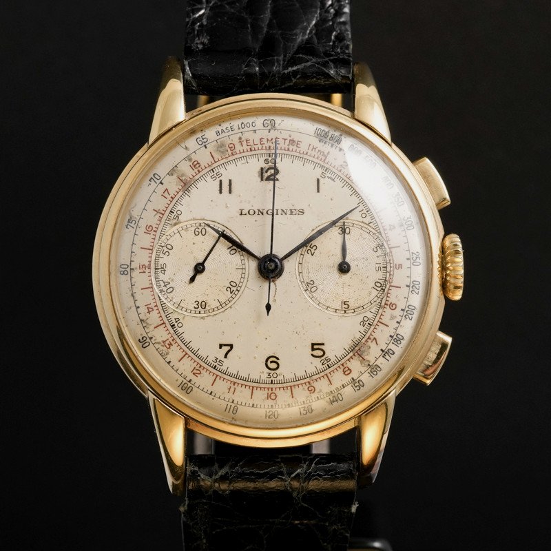 Longines Flyback Chronograph 13zn 18kt Yellow Gold -1948-