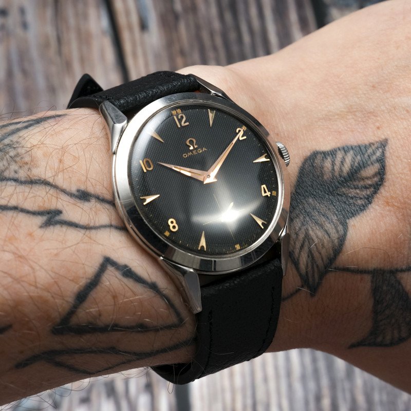 Omega Calatrava Vintage Cadran Nid d'Abeille Acier Inoxydable -1952- -photo-2