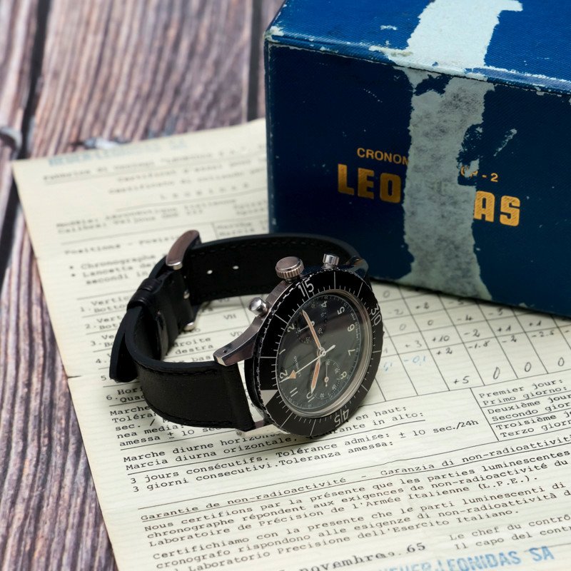 Chronographe Leonidas Militaire Cp-2  Flyback -1965--photo-4