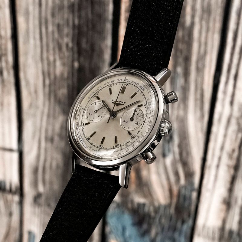 Longines Chronographe Flyback Pulsomètre Acier Inoxydale -1965--photo-1