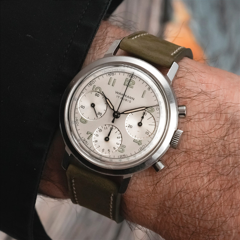 Wakmann Chronographe 37 mm Acier Inoxydable -1955--photo-2