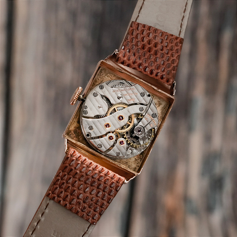 IWC Art Déco "Top Hat" Or Rose 18kts -1945- -photo-3