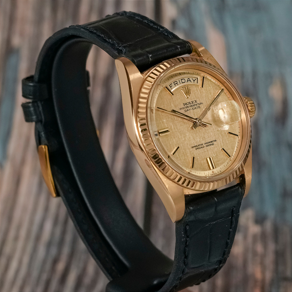 Rolex Day-date 18kt Yellow Gold Dial Ot Pie Pan Lin -1975--photo-3