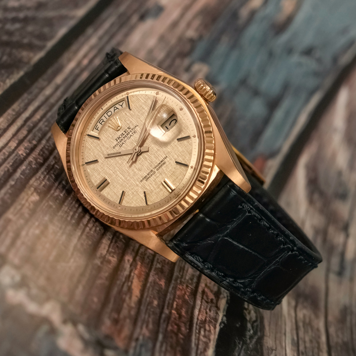 Rolex Day-date 18kt Yellow Gold Dial Ot Pie Pan Lin -1975--photo-1