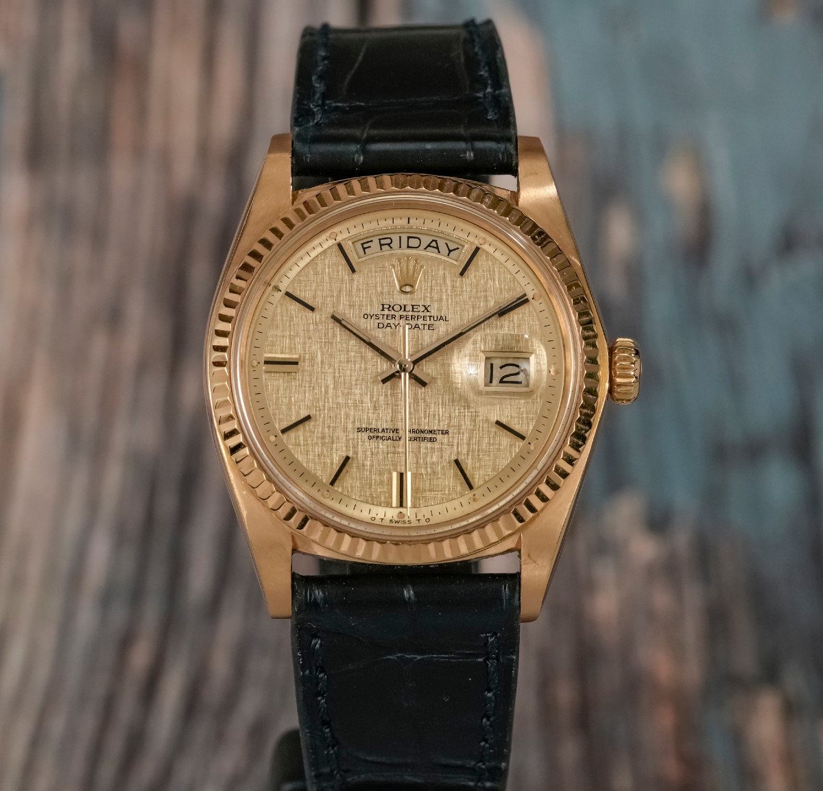 Rolex Day-date 18kt Yellow Gold Dial Ot Pie Pan Lin -1975-