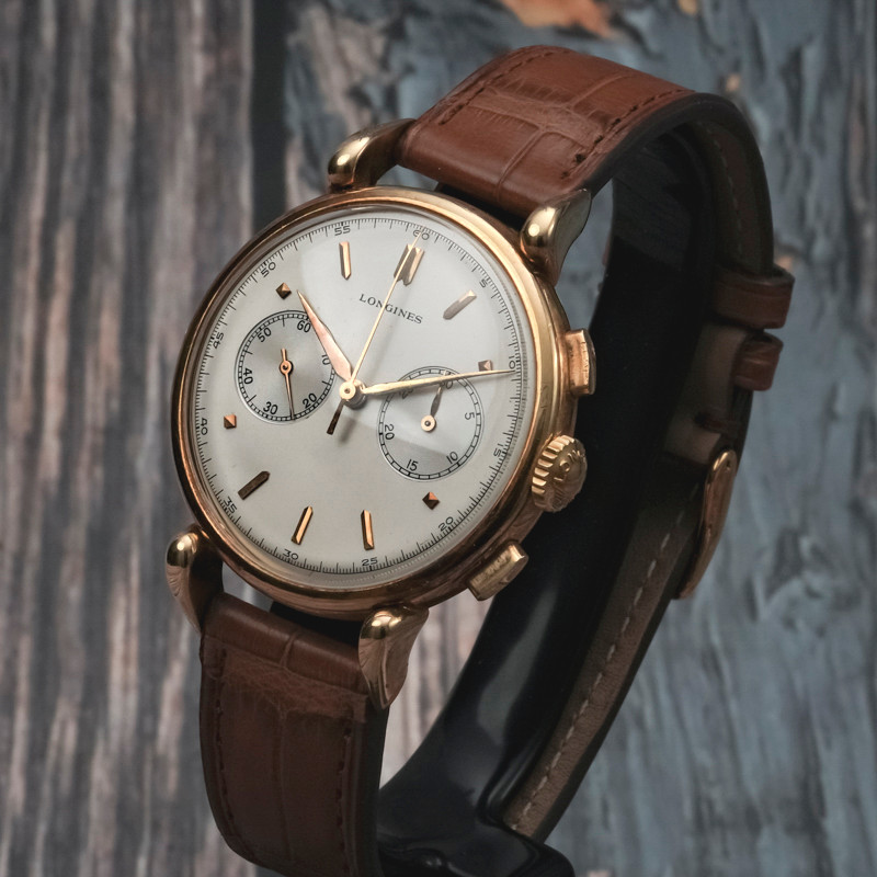 Longines Chronograph Flyback 13zn 38 Mm 18kt Rose Gold -10945--photo-2