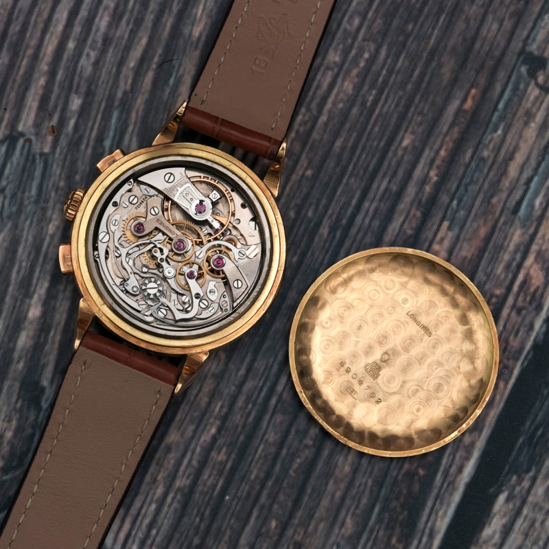 Longines Chronograph Flyback 13zn 38 Mm 18kt Rose Gold -10945--photo-4