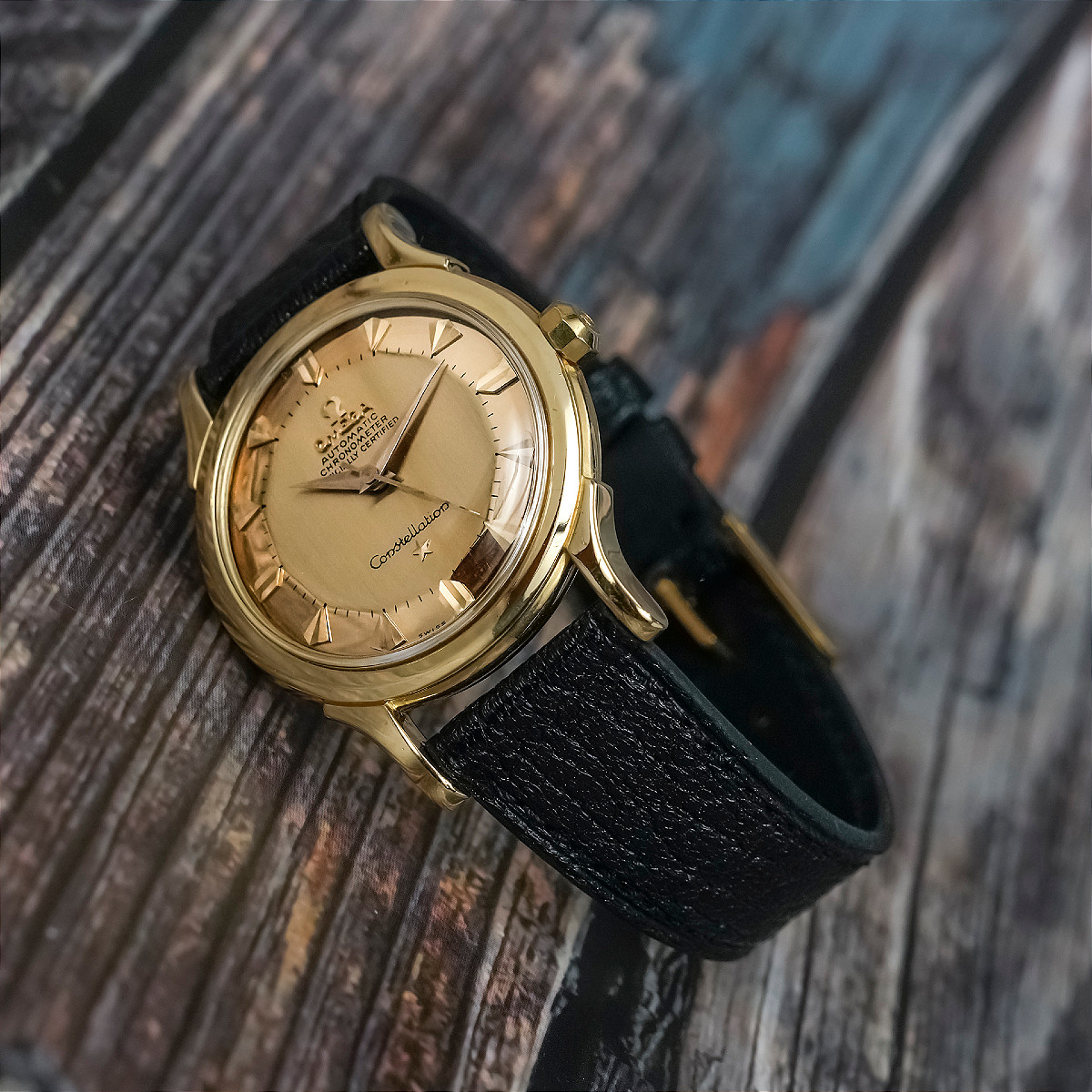 Omega Chronomètre Constellation "Pie Pan" De Luxe or jaune 18kts -1958- -photo-1