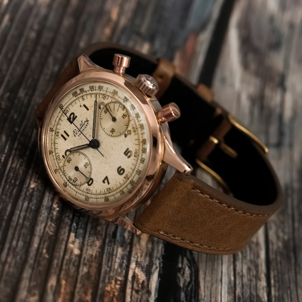 Chronographe Breitling Premier or rose 18k -1945- -photo-2