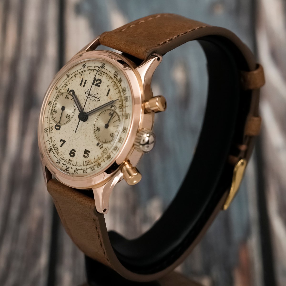 Chronographe Breitling Premier or rose 18k -1945- -photo-3