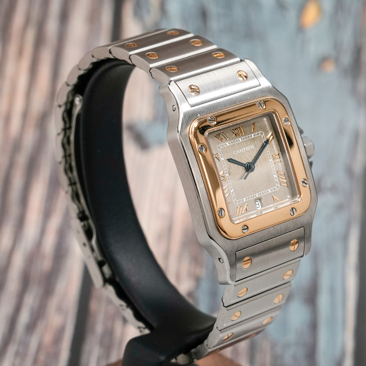 Cartier Santos Galbée Gold/steel Rhodium Dial -2005- -photo-3