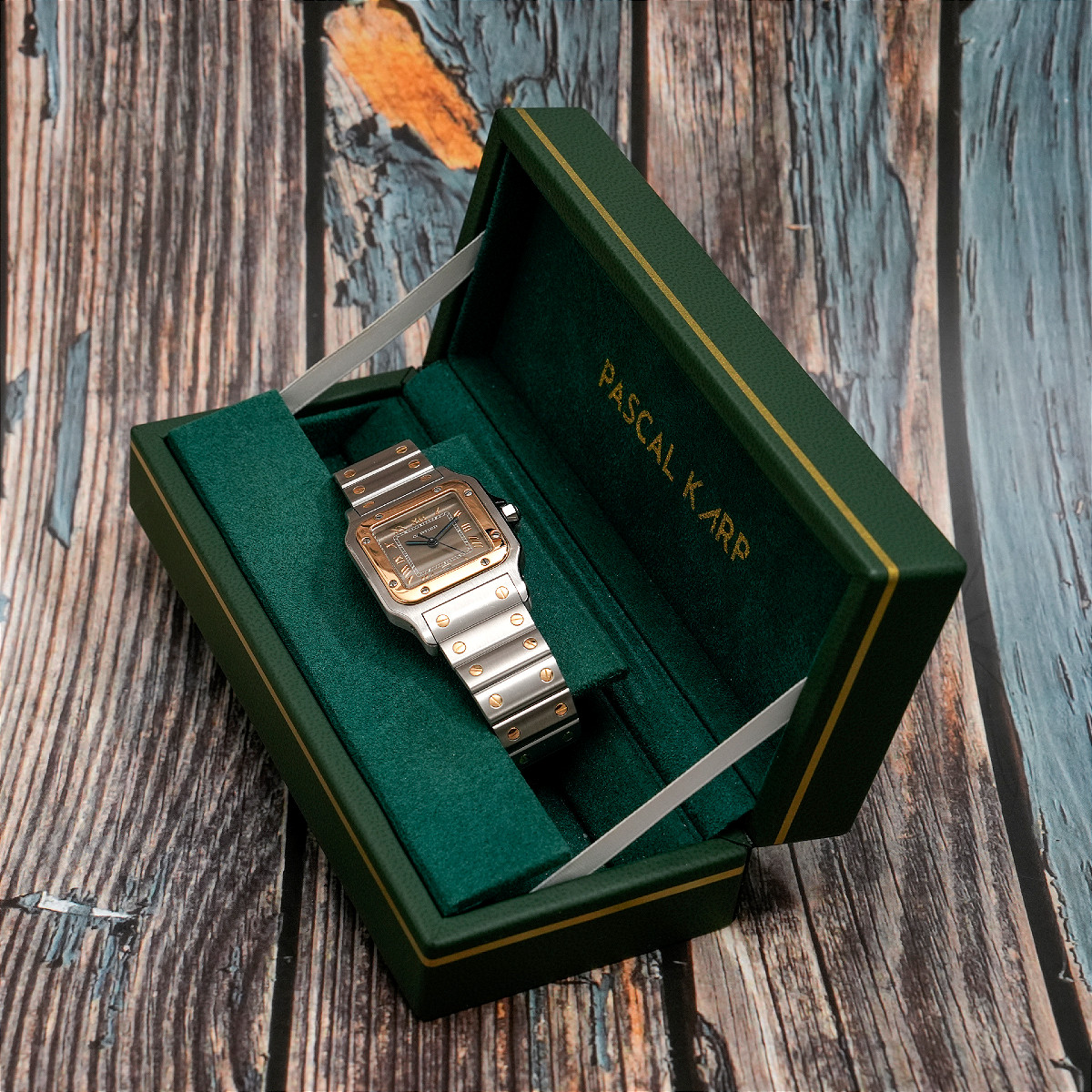 Cartier Santos Galbée Gold/steel Rhodium Dial -2005- -photo-1