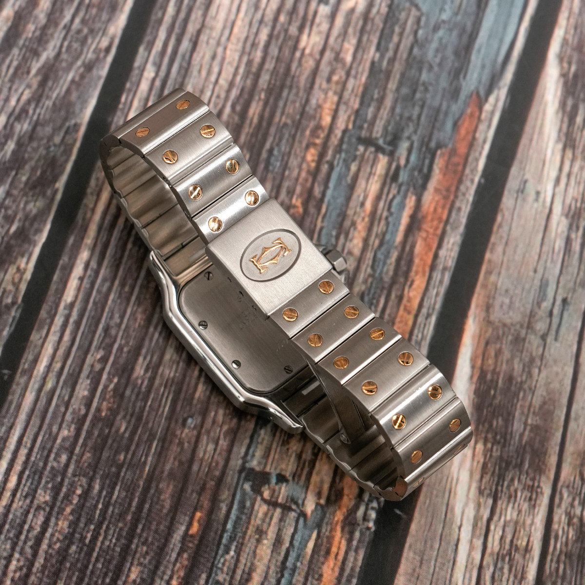 Cartier Santos Galbée Gold/steel Rhodium Dial -2005- -photo-2