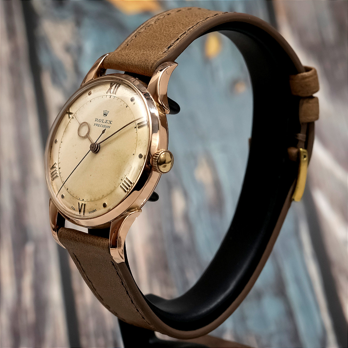 Rolex Precision 18k Rose Gold Circa 1950 -photo-2