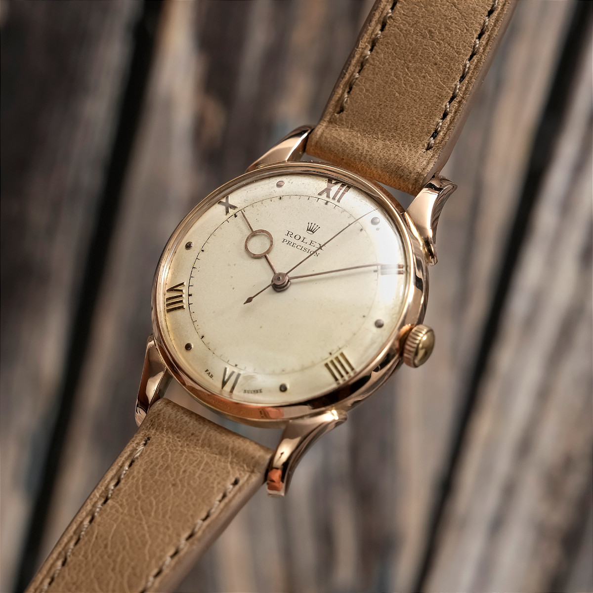 Rolex Precision 18k Rose Gold Circa 1950 -photo-4