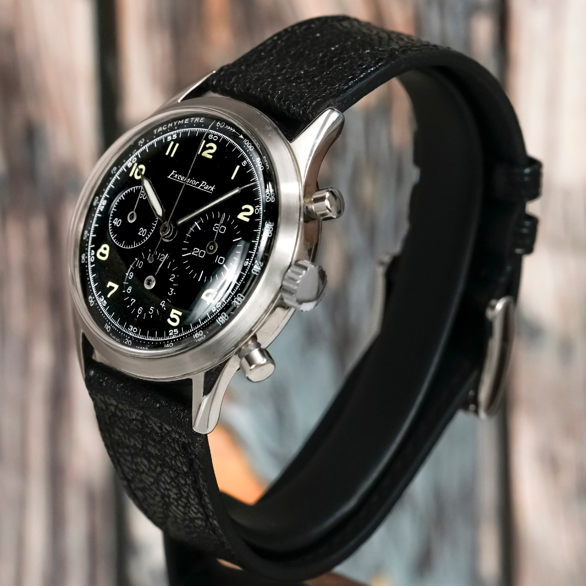 Excelsior Park Chronographe acier Tri-Compax 37 mm-photo-2