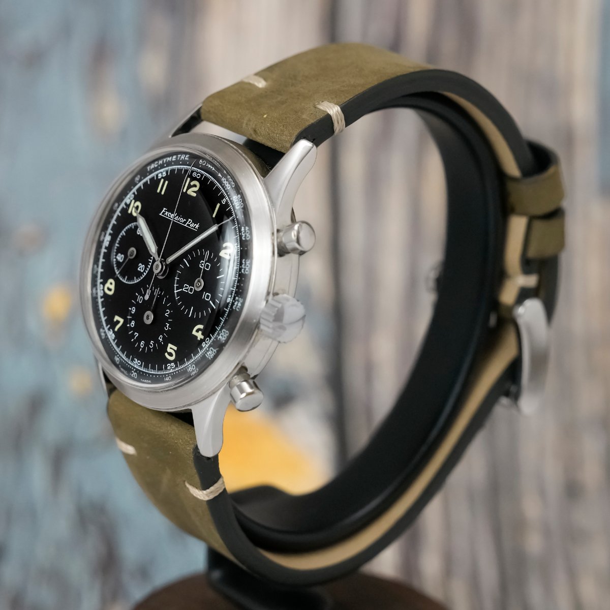 Excelsior Park Chronographe acier Tri-Compax 37 mm-photo-2